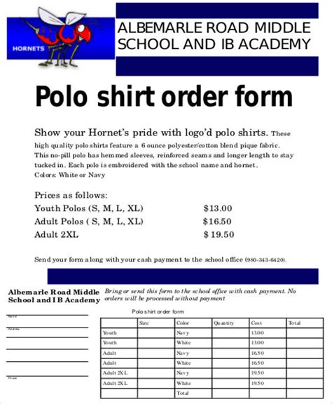 Free 10 Sample Shirt Order Forms In Ms Word Pdf