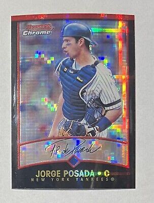 Jorge Posada Topps Bowman Chrome Xfractor Refractor Card Ebay