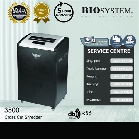 BIOSYSTEM Paper Shredder 3500 Cross Cut Ideal Office Furniture Malaysia