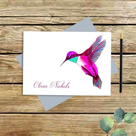 Printable Stationery Set Personalized Hummingbird Stationary Etsy