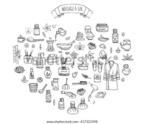 Hand Drawn Doodle Body Massage Spa Stock Vector Royalty Free 417323398