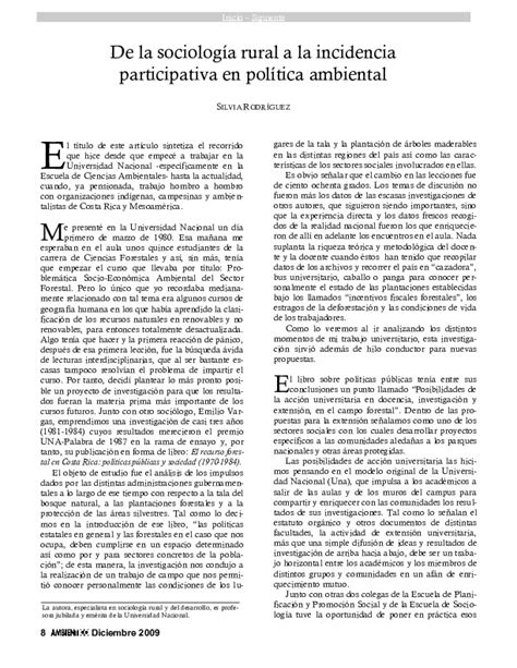 De la sociología rural a la incidencia participativa en política