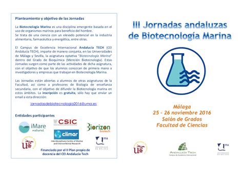 III Jornadas andaluzas de Biotecnología Marina EL BLOG DEL CEP DE MÁLAGA