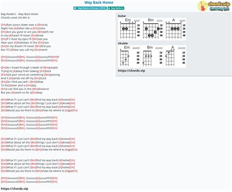 Chord: Way Back Home - Bag Raiders - tab, song lyric, sheet, guitar, ukulele | chords.vip