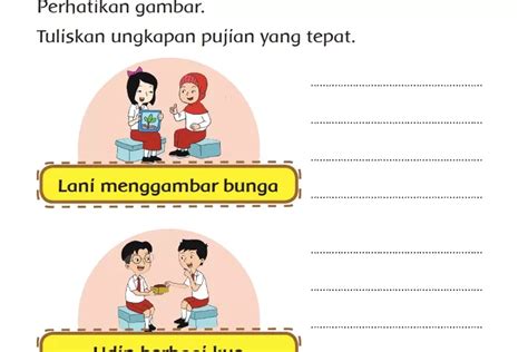 Lani Menggambar Bunga Kunci Jawaban Kelas 1 Tema 5 Halaman 13 14