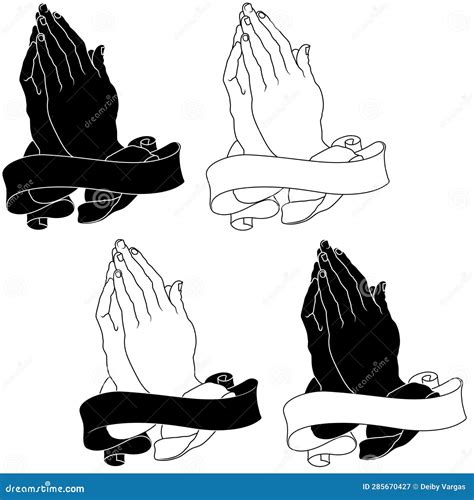 Pastor Hands in Prayer Position Stock Vector - Illustration of catholic ...