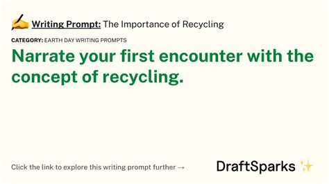 Writing Prompt The Importance Of Recycling DraftSparks