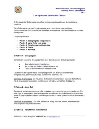 Los Patrones Del Modelo Canvas Pdf