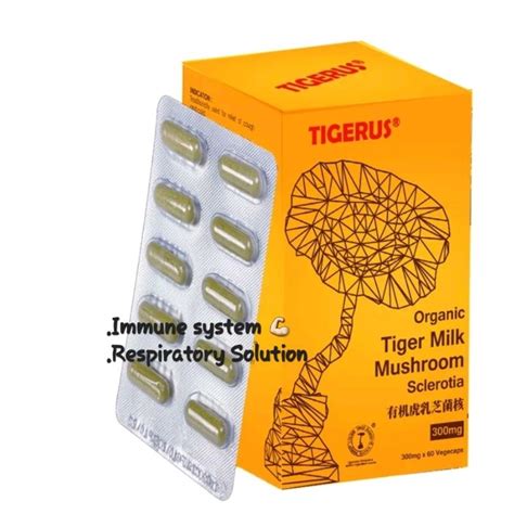 TIGERUS Tiger Milk Mushroom 虎乳芝 300mg x 60 s exp 01 25 Shopee