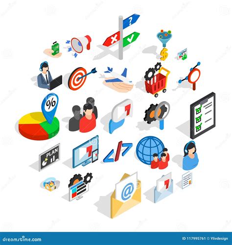 Manpower Icons Set Isometric Style Stock Vector Illustration Of