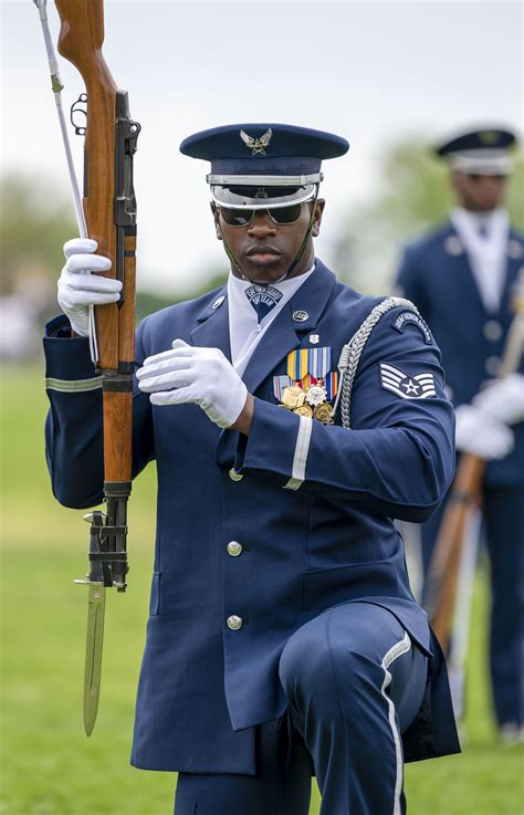 Us Air Force Honor Guard Drill Team Competes At Joint Services Drill