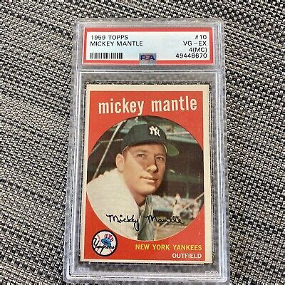 1959 Topps 10 Mickey Mantle PSA 4 MC New York Yankees NYY HOF