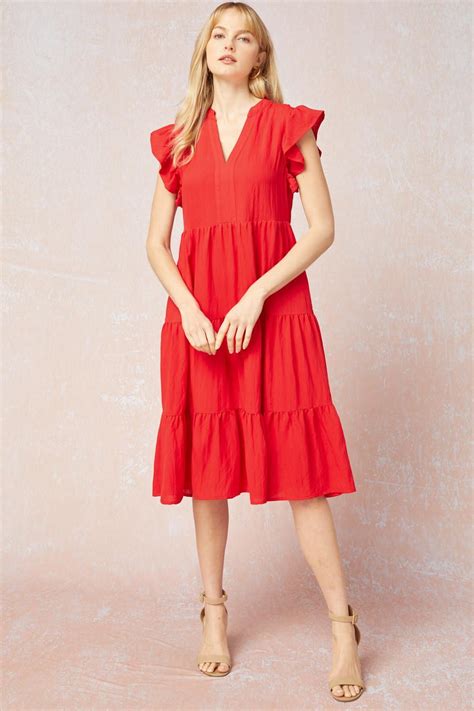 Entro Red Midi Dress Petticoat Junction