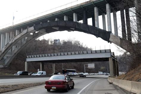 The Greenfield Bridge in Pittsburgh had another bridge built under it ...