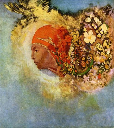 Reproducciones De Pinturas Cabeza Con Flores 1907 De Odilon Redon