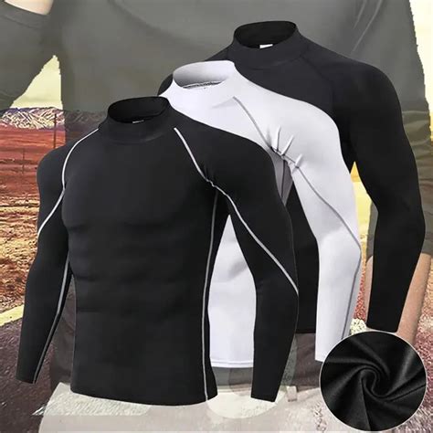 Men Bodybuilding Sport T Shirt Quick Dry Running Shirt Long Sleeve