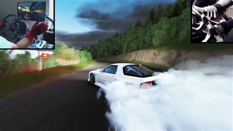 Drifting Mazda Rx7 Fc On Ebisu Touge Assetto Corsa Thrustmaster Tsxw Wheel And Pedal Cam Mod