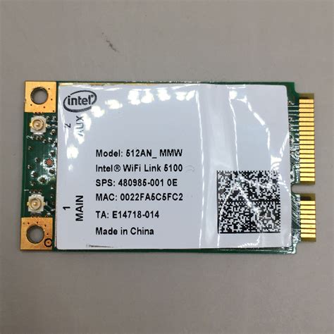 Dual Band Intel Wifi Link An Hmw Mini Pci E Agn