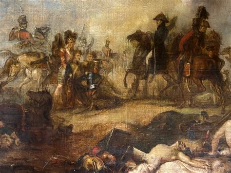 Proantic Napoleonic Battle Scene Oil On Canvas XIXth Century