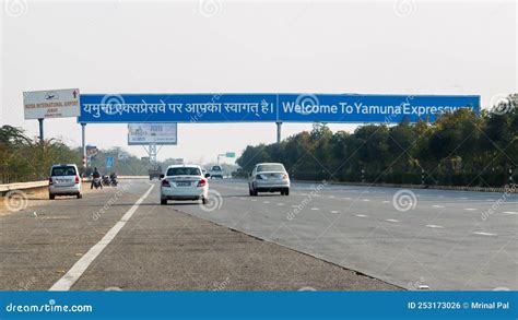 Newly Constructed Yamuna Expressway From Delhi To Agra Editorial Photo