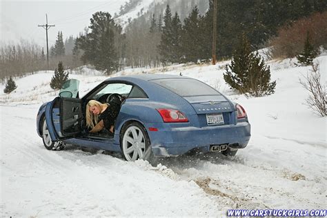 Blonde Car Stuck Girl Stuck In Snow With Crossfire