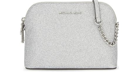 Michael Michael Kors Alex Glitter Leather Cross Body Bag In Metallic Lyst