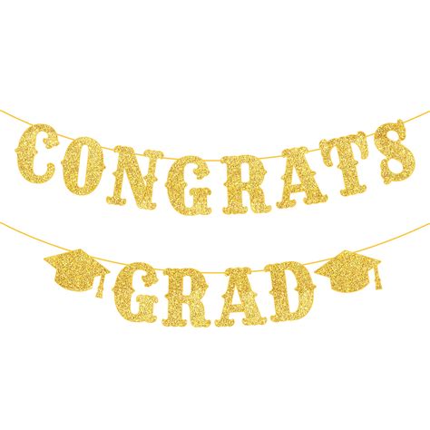 Buy KatchOn Gold Glitter Congrats Grad Banner 2023 No DIY 10 Feet