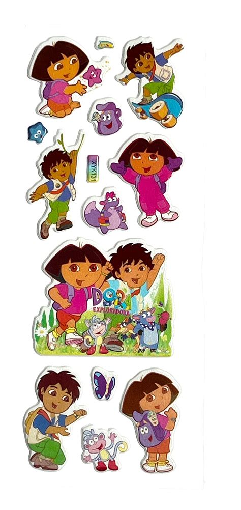 Dora The Explorer Sticker Sheet Childrens Stickers Cartoon Stickers