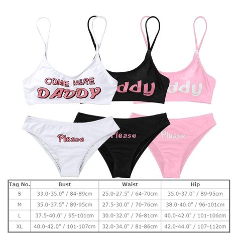 Snapklik Sexy Bathing Suits For Women Padded Push Up Bra Bikini Set Yes Daddy Print