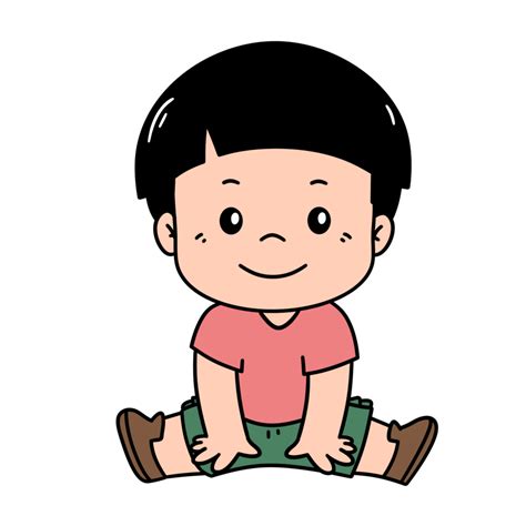 Child Sitting Smiling Happy 46486753 Png