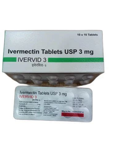 IVERVID 3 MG TAB IVERMECTIN At 90 Stripe Iverheal Tablet In Nagpur