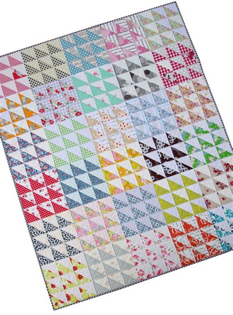 Image Of Retro Hst Quilt Pattern Pdf File Patchwork Quilt Patterns Scrappy Quilts Mini