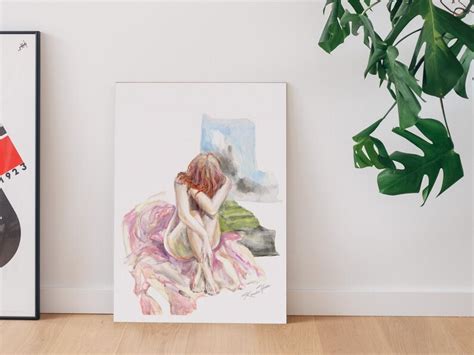 Nude Watercolor Nude Woman Art Watercolor Woman Soft Etsy