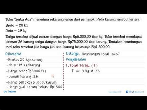 Toko Serba Ada Menerima Sekarung Terigu Dari Pemasok Pada Karung