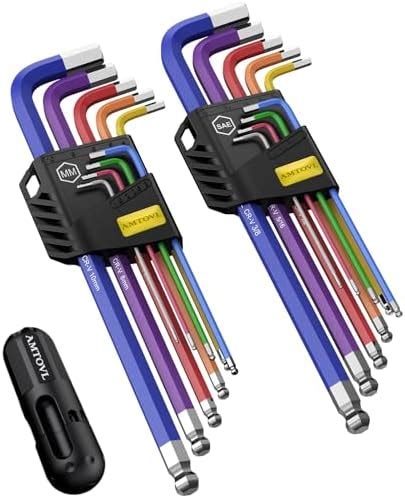 Amtovl Hex Keys Set Pcs Allen Key Set Metric Imperial Extra Long