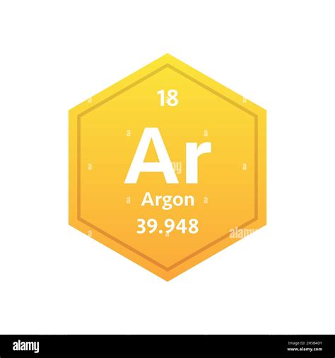 Argon Symbol Chemical Element Of The Periodic Table Vector Stock