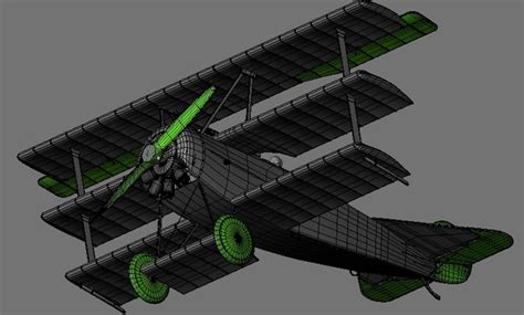 3d model fokker dr red baron