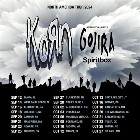 Korn Gojira Spiritbox Line Up