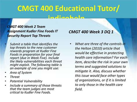 Ppt Cmgt Educational Tutor Indigohelp Powerpoint Presentation