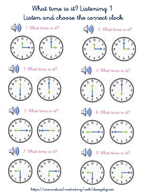 What Time Is It Listening 1 Interactive Worksheet