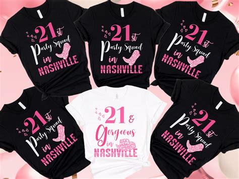 Nashville 21st Birthday Squad Shirt Matching Birthday Squad Shirt T For Her Daughter Sis Etsy