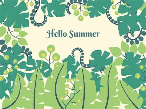 Hello Summer Tropical Leaf Design Vector Art At Vecteezy