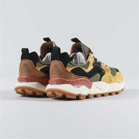 Flower Mountain Mens Yamano 3 Shoes Yellow Military Green