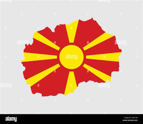 Bandera Del Mapa De Macedonia Del Norte Mapa De La Rep Blica De