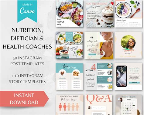 Nutrition Instagram Post Instagram Story Template Canva Etsy