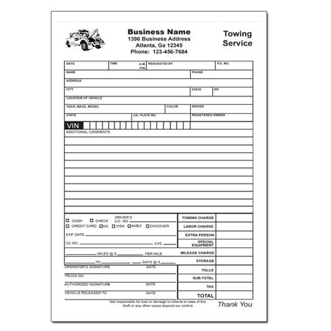 Receipt Template Invoice Template Templates Roadside Service Towing