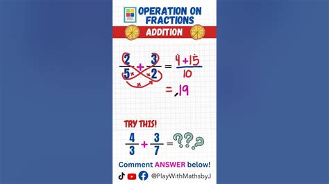 Addition Of Fraction Part 2 Fraction Fractiontricks Addition Maths Mathtricks Shorts Math