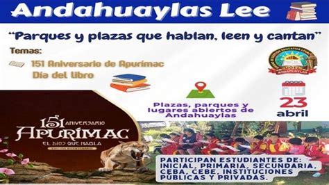 Andahuaylas Lee Parque Y Plazas Que Hablan Leen Y Cantan En El Amrco