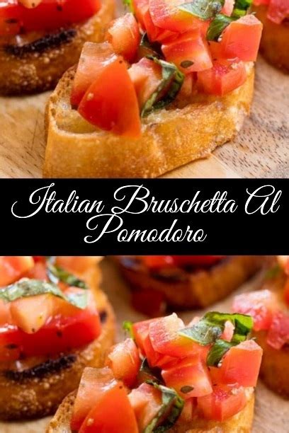 Italian Bruschetta Al Pomodoro Food Menu