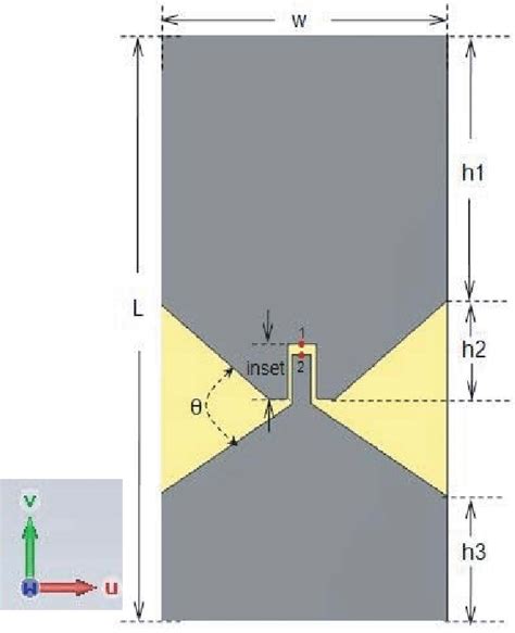 Sketch Of The Wideband Printed Dipole Antenna Download Scientific